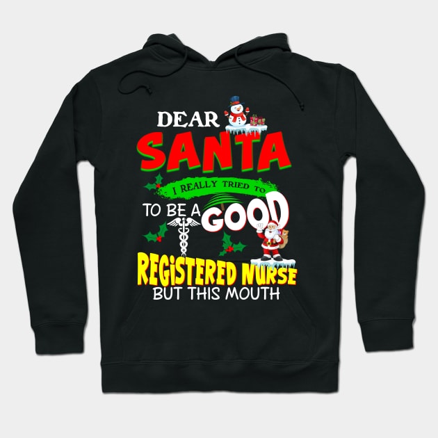 Dear Santa I Really Tried To Be A Good Registered Nurse Hoodie by Ohooha